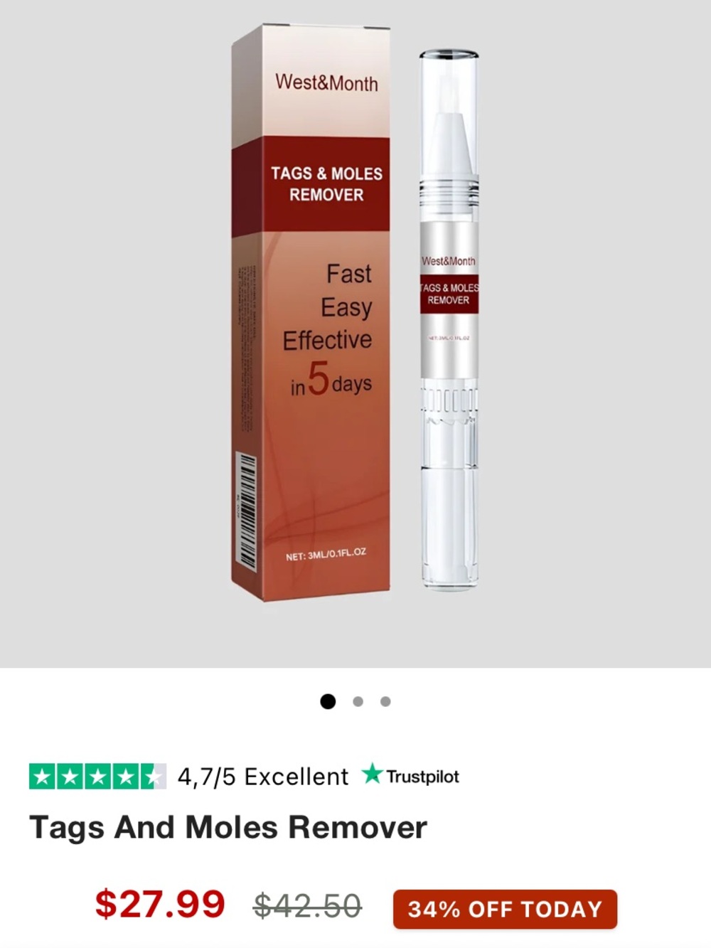 skin tags and benign mole removal formulated with organic extracts